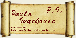 Pavla Ivačković vizit kartica